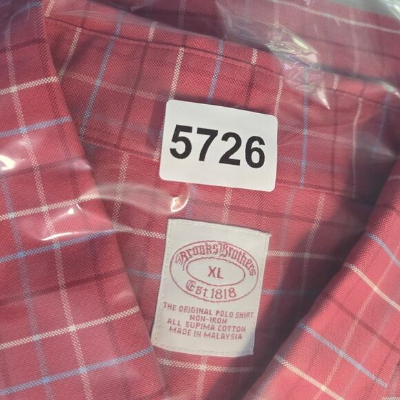 Brooks Brothers Shirt Mens Size XL Non Iron Supima Cotton Red Plaid Button Down - Picture 11 of 11
